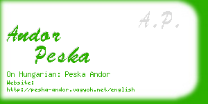 andor peska business card